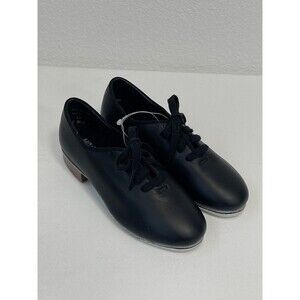 Capezio Tele Tone Tap Dance Shoes Black Leather Kid's Size 13 New